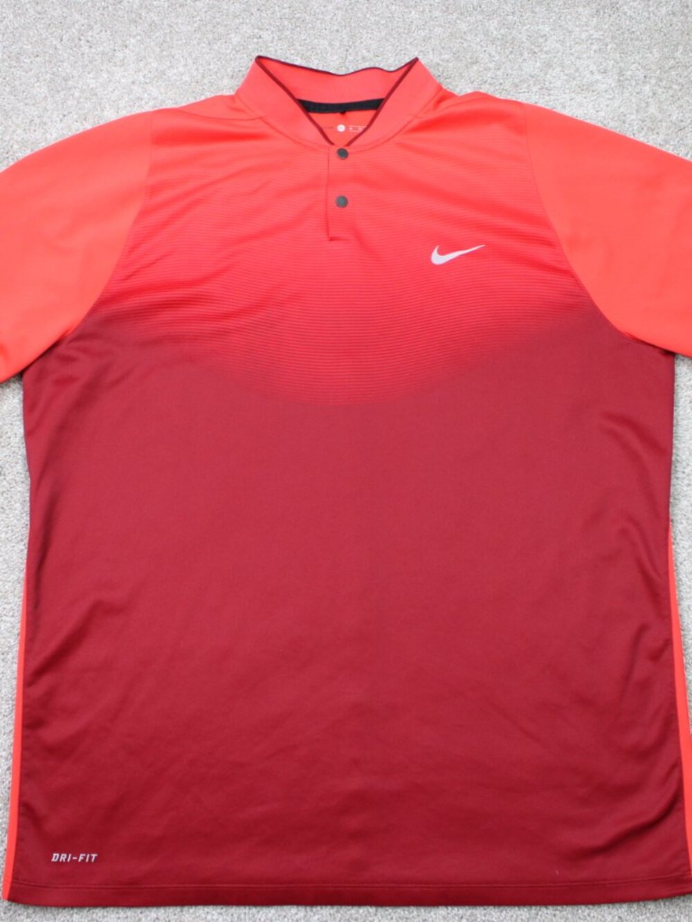Nike Tiger Woods Polo Shirt Men XL Red Velocity Max Sphere Blade Collar S/S Golf